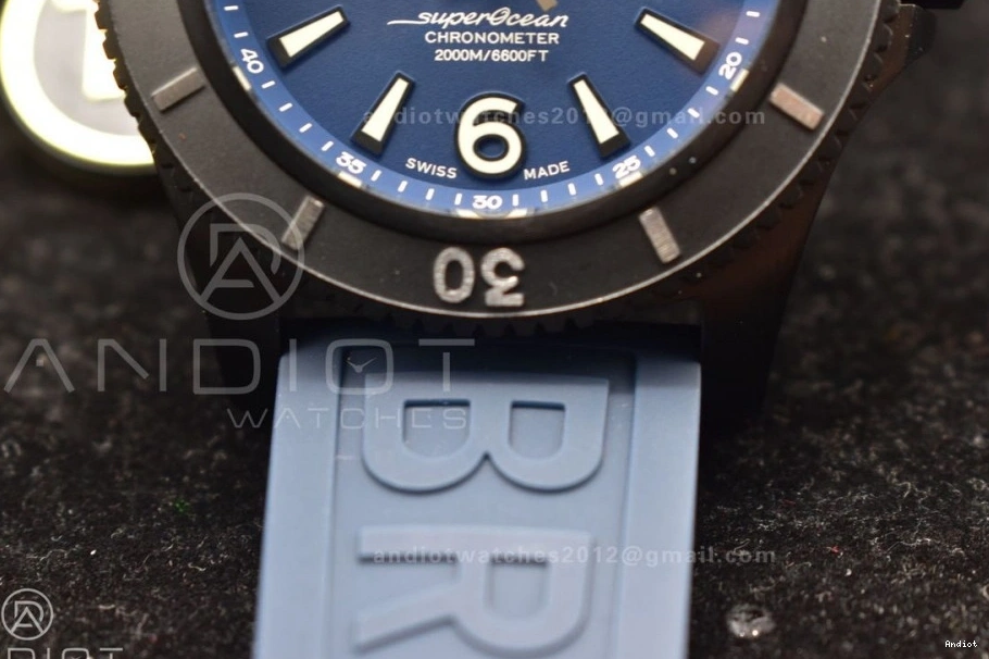 Bezel Blue On Dial A2824 1:1 Best Superocean Edition Black Black Automatic TF Strap Rubber 44 0329